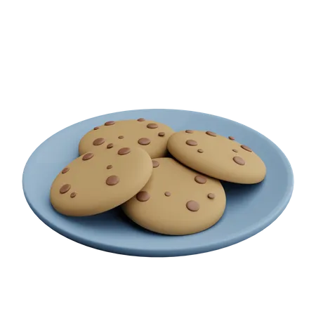 Biscuits Plate  3D Icon