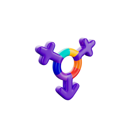 Bisexual Symbol 3D Icon