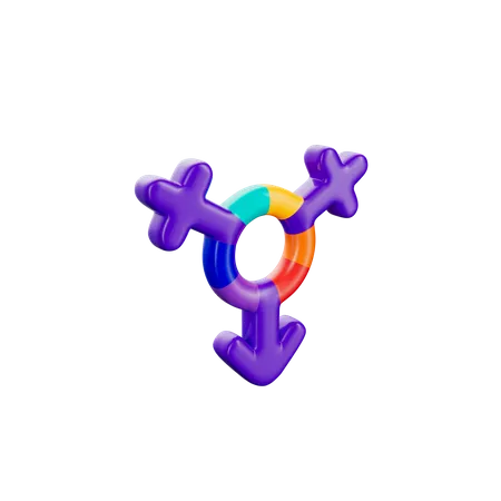 Bisexual Symbol 3D Icon