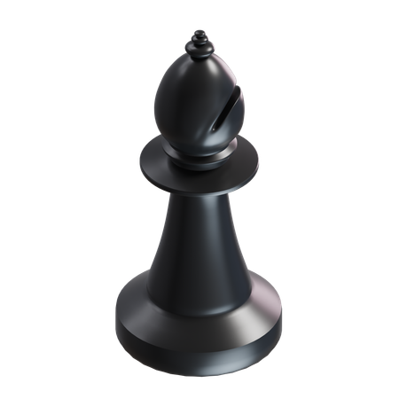 Bishop Chess Piece Black  3D Icon