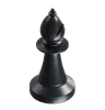 Bishop Chess Piece Black