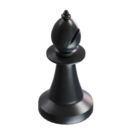 Bishop Chess Piece Black  3D Icon