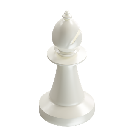 비숍 체스 조각 흰색  3D Icon