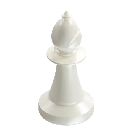 비숍 체스 조각 흰색  3D Icon
