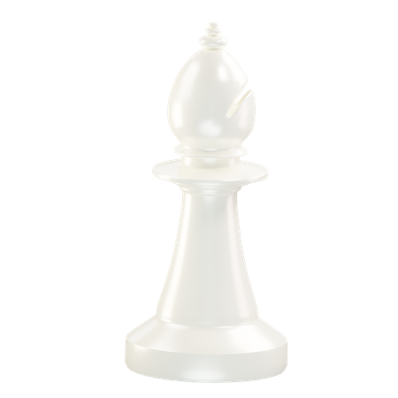 ビショップ チェスの駒 白  3D Icon