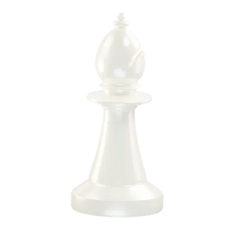 Bishop Chess Piece White  3D Icon