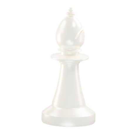 Bishop Chess Piece White  3D Icon