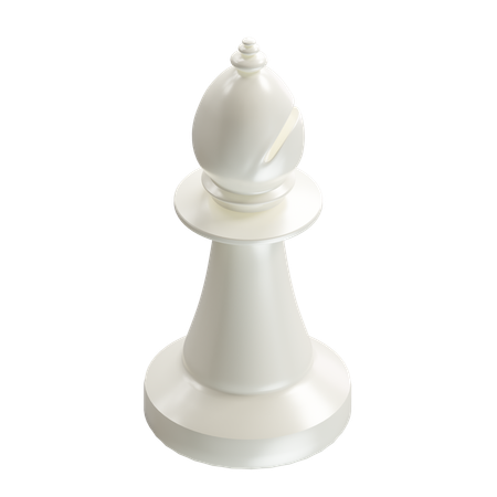 Bishop Chess Piece White  3D Icon