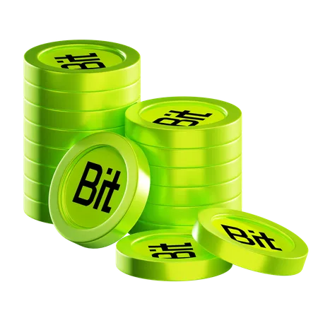 Bit Coin Stacks  3D Icon