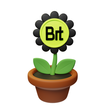 Vaso de planta criptografado  3D Icon