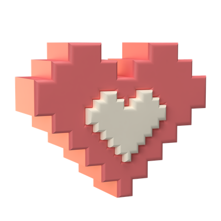 Coeur de style bit  3D Icon