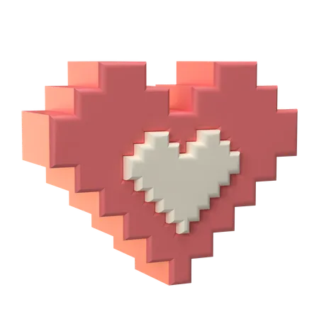 Coeur de style bit  3D Icon