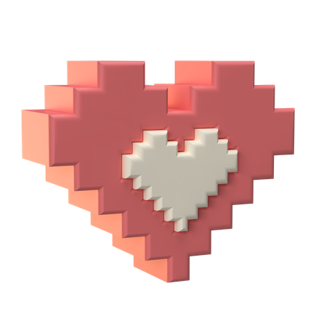 Bit Style Heart  3D Icon