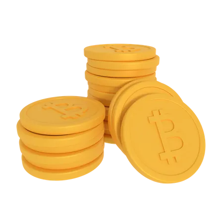 Bitcoin Coin Stack 3D Icon