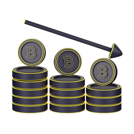 Bitcoin-Rückgang  3D Icon