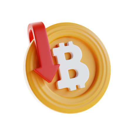 Bitcoin sinkt  3D Icon