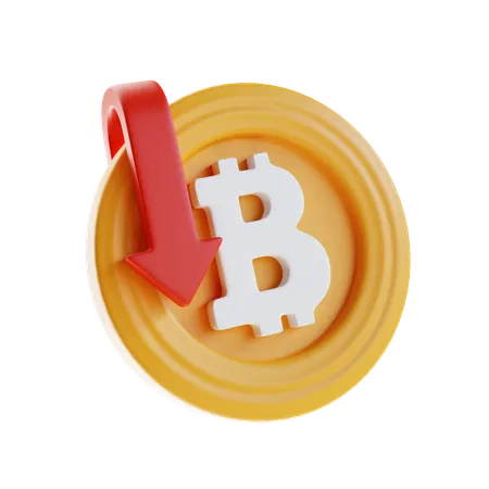 Bitcoin sinkt  3D Icon