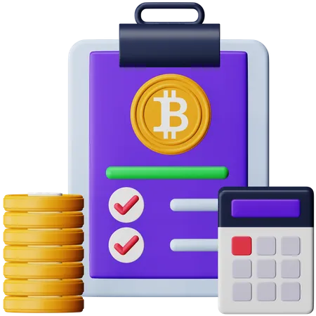 Bitcoin Accounting  3D Icon