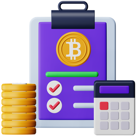 Bitcoin Accounting 3D Icon