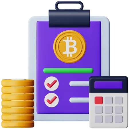 Bitcoin Accounting 3D Icon