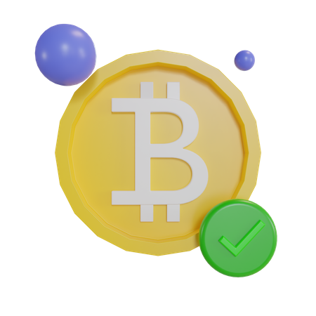 Bitcoin aceptado  3D Illustration