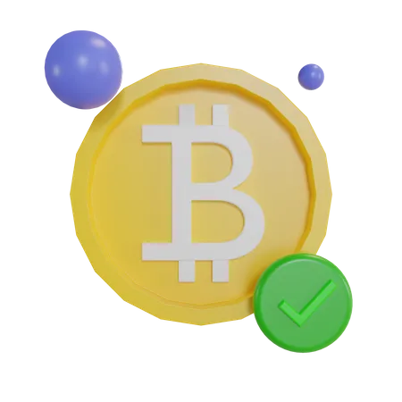 Bitcoin aceptado  3D Illustration