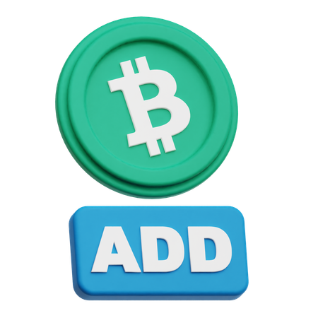 Adição de bitcoin  3D Icon