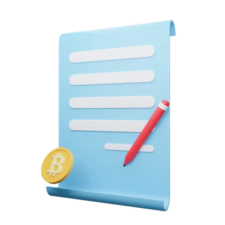 Bitcoin Agreement  3D Icon