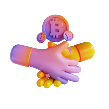 Bitcoin agreement  3D Illustration