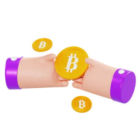 Bitcoin Agreement  3D Illustration