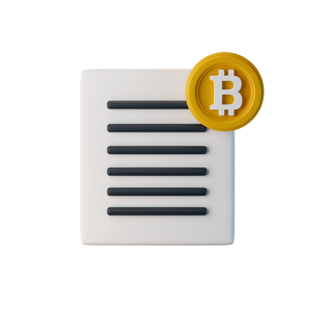 Bitcoin Agreement  3D Icon