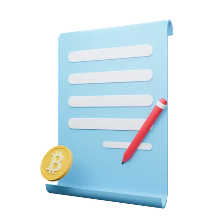 Agreement Icon Bitcoin 3D Icon