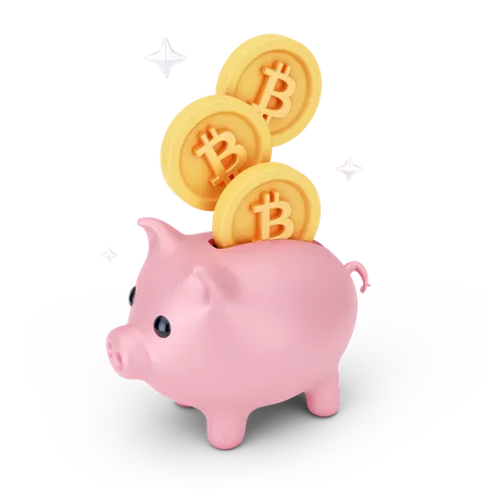 Ahorros de bitcoins  3D Icon