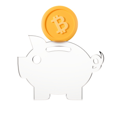 Ahorros de bitcoins  3D Illustration