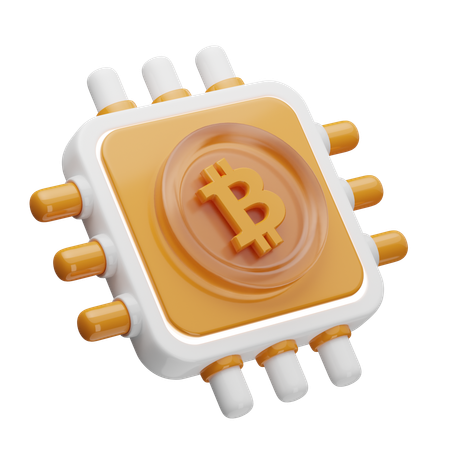 Bitcoin AI Processor  3D Icon