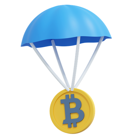 Lançamento aéreo de bitcoin  3D Icon