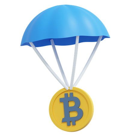 Lançamento aéreo de bitcoin  3D Icon