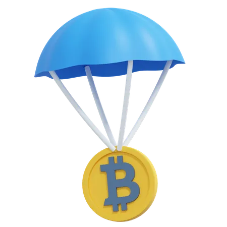 Bitcoin Airdrop 3 D Crypto Icon Illustration 3D Icon