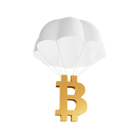 Bitcoin airdrop  3D Illustration