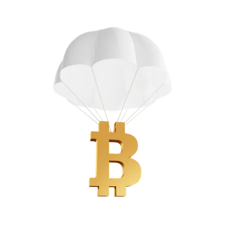 Bitcoin airdrop  3D Illustration