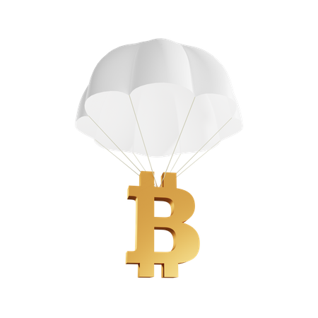 Bitcoin airdrop 3D Illustration