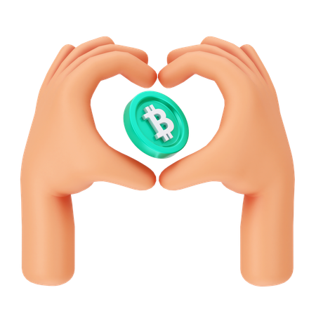 Amor bitcoin  3D Icon