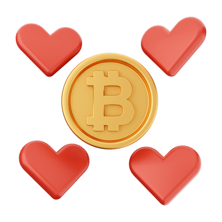 Amor bitcoin  3D Icon