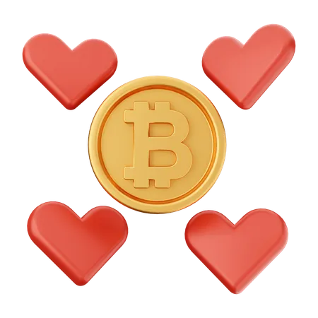 Amour bitcoin  3D Icon