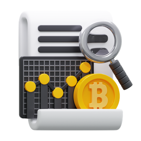 Análise de bitcoin  3D Icon