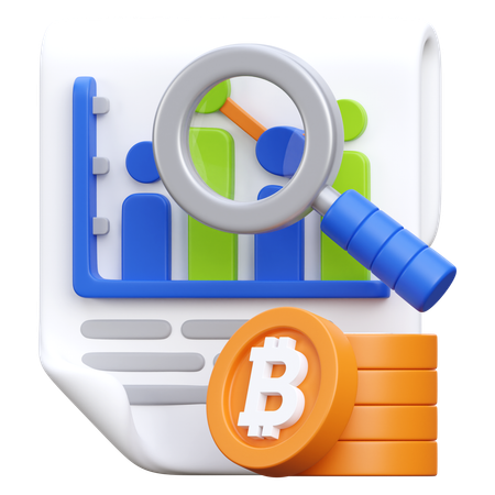 Análise de bitcoin  3D Icon