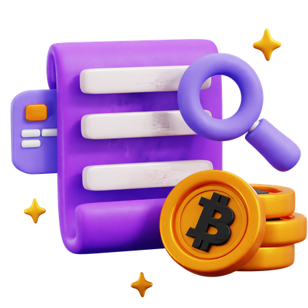Bitcoin analysis  3D Icon