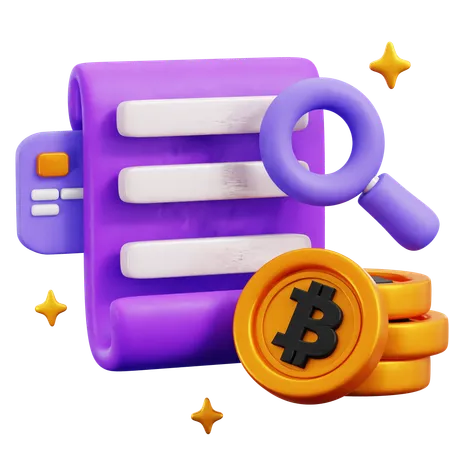 Bitcoin analysis  3D Icon