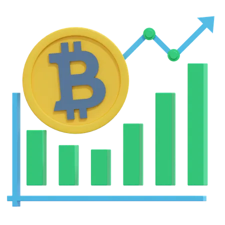 Bitcoin Trading Chart 3 D Crypto Icon Illustration 3D Icon