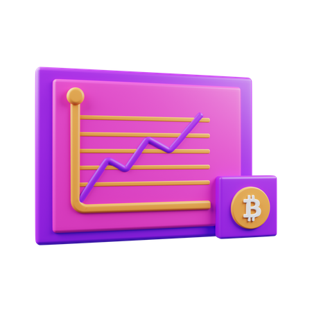Bitcoin Analytics 3D Illustration